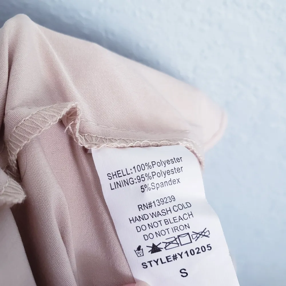 DO+BE Cream Pleated Sheer Wide Leg Pants - Image 10