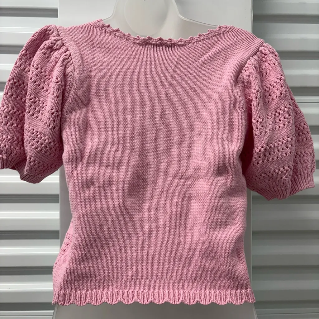 Lush Pink Knit Crop Top - Image 3