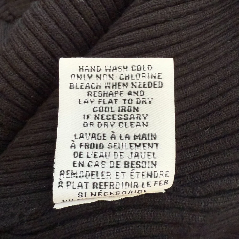 Magaschoni Long Sleeve Mock Neck Knit Sweater Dress Women's Medium Black Slits - Image 14