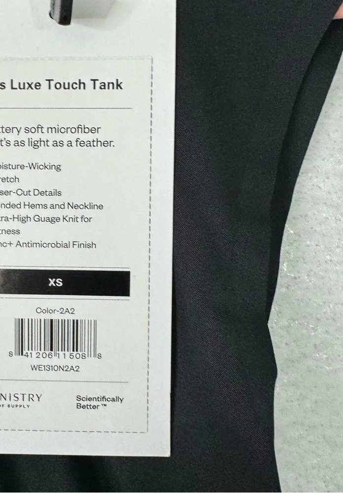 Ministry Of Supply Size XS W’s Luxe Touch Tank In Black Stretch Soft NEW - Image 9