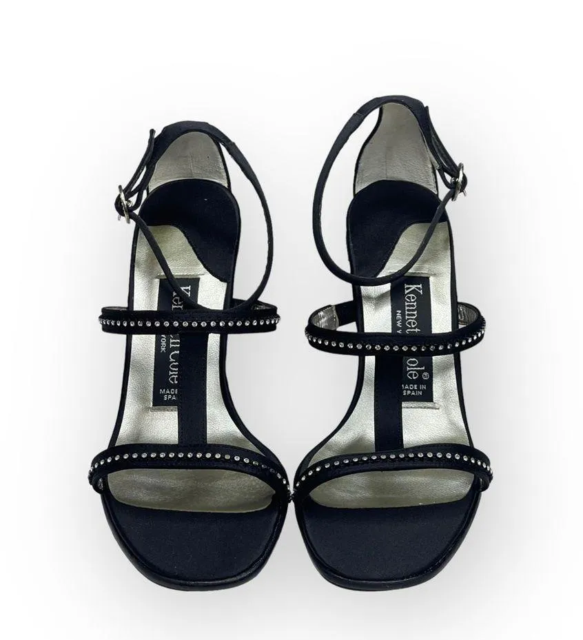 new Kenneth Cole ★ Evening Star Rhinestone Embellished Sandal ★ Black Satin ★ 8M - Image 8