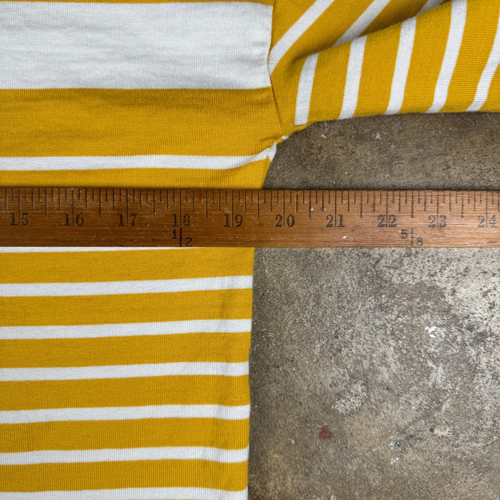 Talbots Women’s Striped Boatneck Long‎ Sleeve Top M Mustard Yellow White Cotton - Image 10