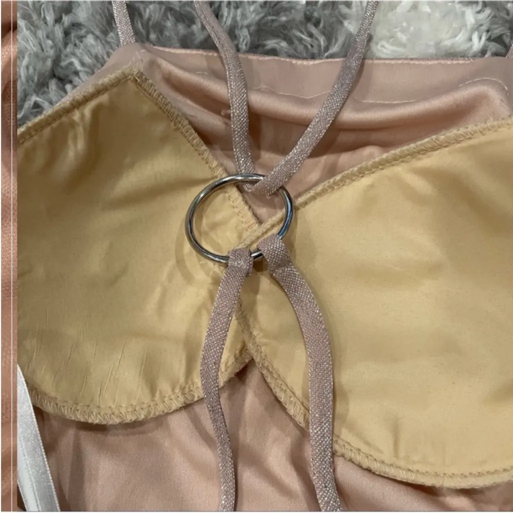 Ieena for Mac Duggal 26079 Slip Rose Quartz Gown Prom Dress sz 0 - Image 6