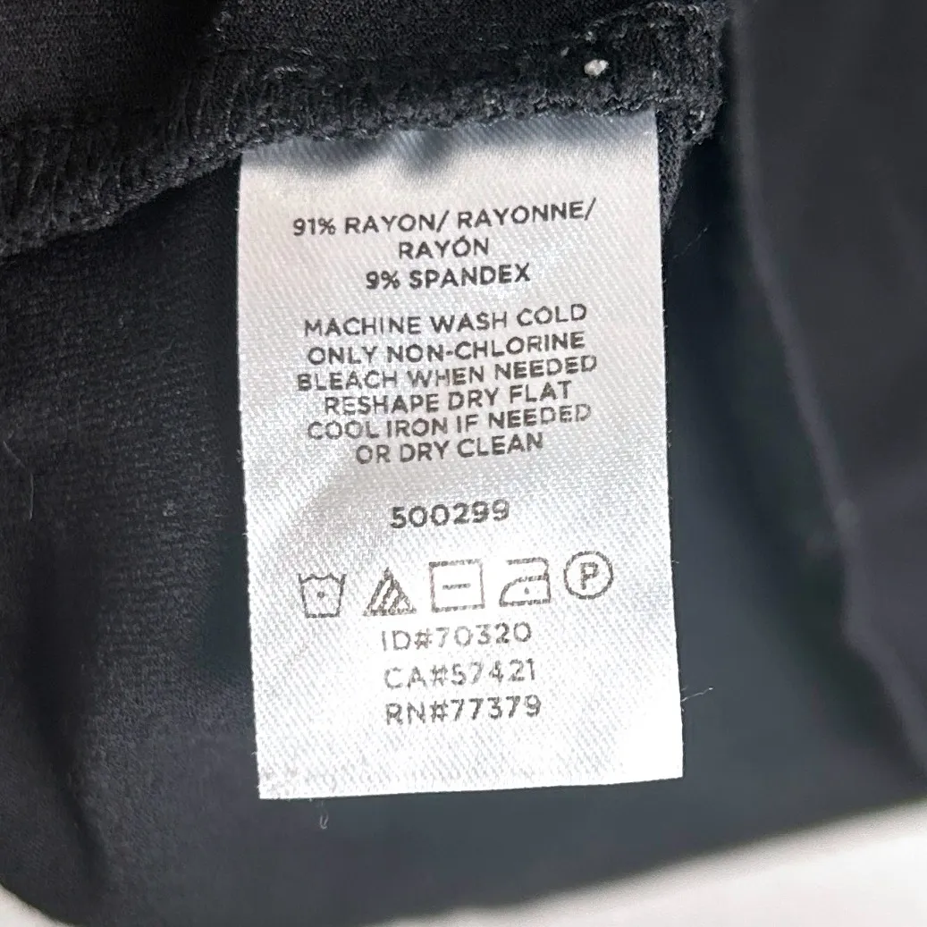 Ann Taylor Factory Black Sweetheart Neck Ruched‎ Detail Short Sleeve Top Staple - Image 5