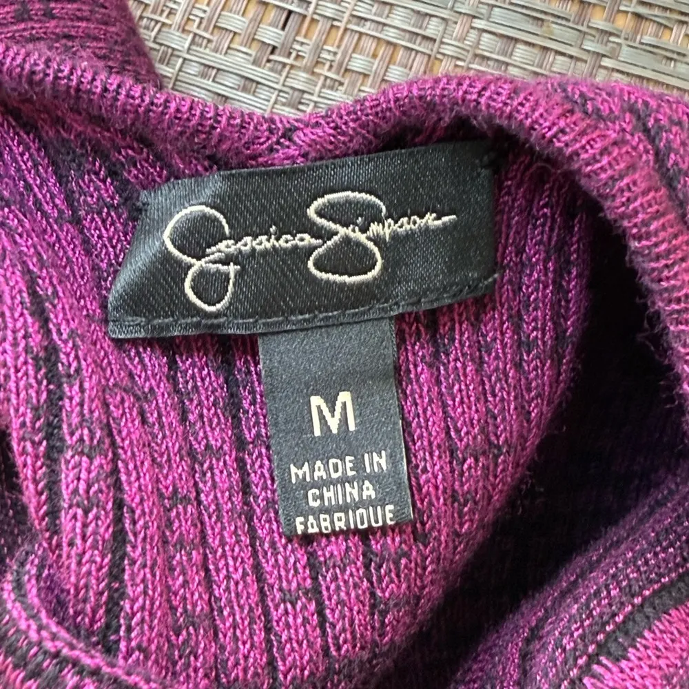 Jessica Simpson Purple Knit Melange Dress Sz M - Image 4