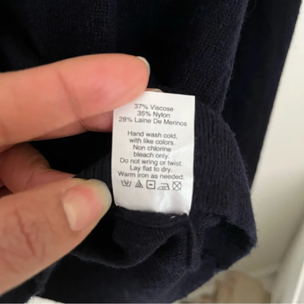 J Crew Navy Pullover with Adorable Frenchie  SZ S Preppy Quirky  Dog Lover 🐶 - Image 10