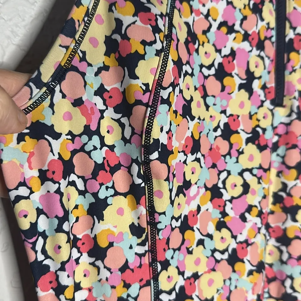 Athleta Ace Tennis Dress Floral 1/4 Zip Mesh Ball Pocket Sporty Prep Preppy - Image 4