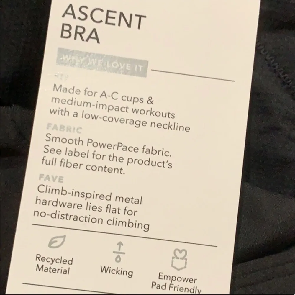 Athleta Ascent Bra Black T-Back Sports Bra A-C - Image 4