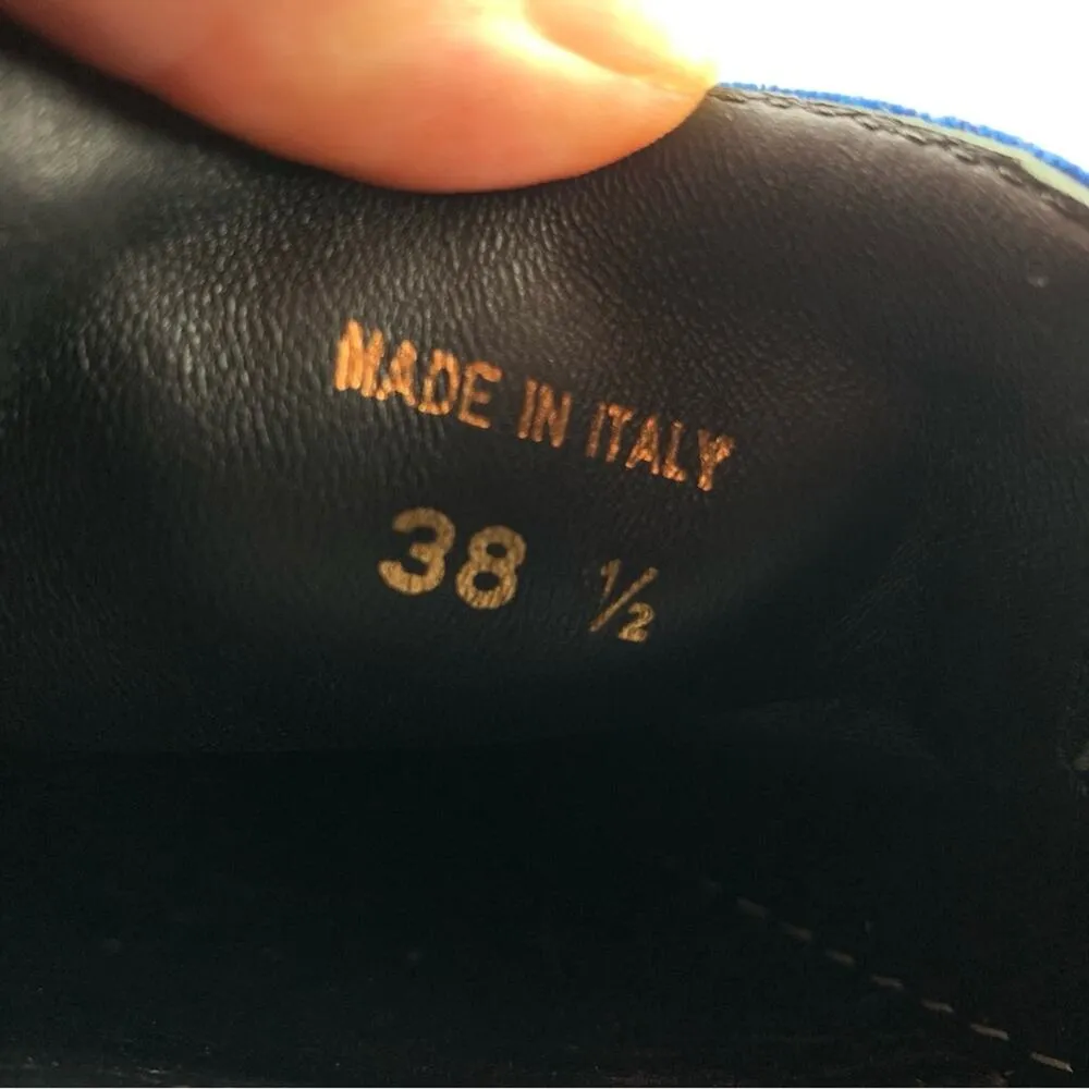 M. GEMI Cerchio Velvet Slip On Sneakers Blue 38.5 Size 8 - Image 6