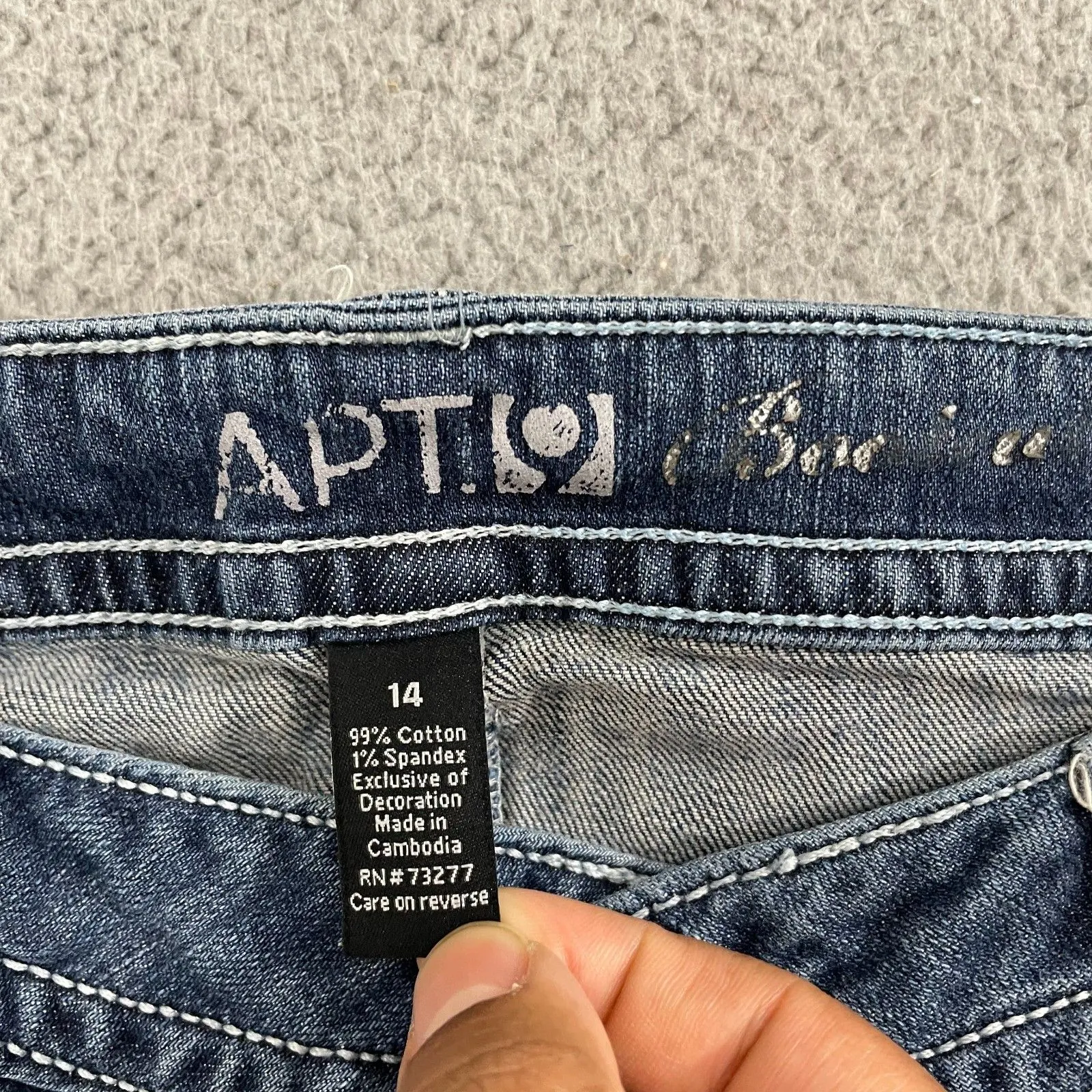 APT9 Bootcut Jeans Women 14 Blue Maxwell Fit Studded Stretch Flare Western Denim - Image 4