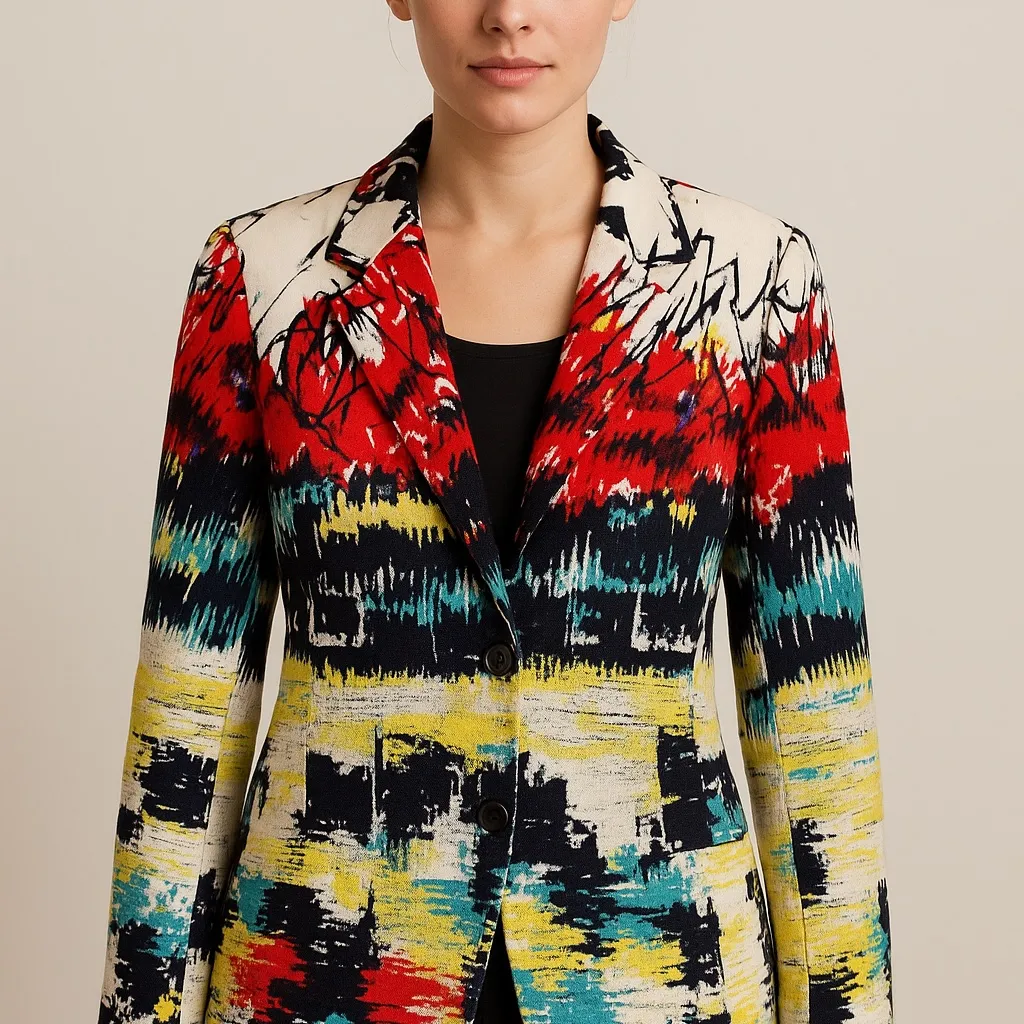 Berek Abstract Art Print Blazer Jacket Multicolor Women’s Medium NWT - Image 2