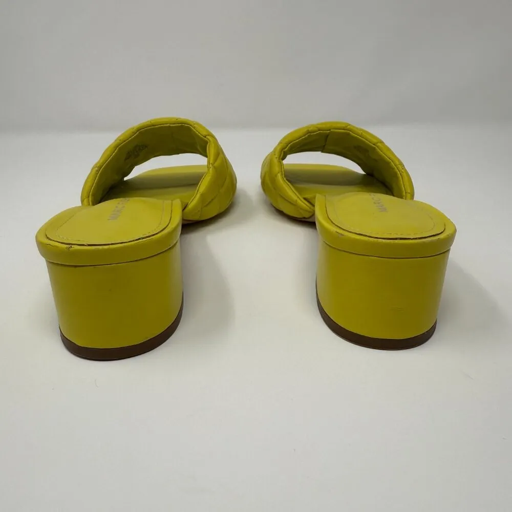 Marc Fisher Carsten Quilted Slip On Kitten Heels Shoes Women's 7.5 M Yellow NWOB - Image 7