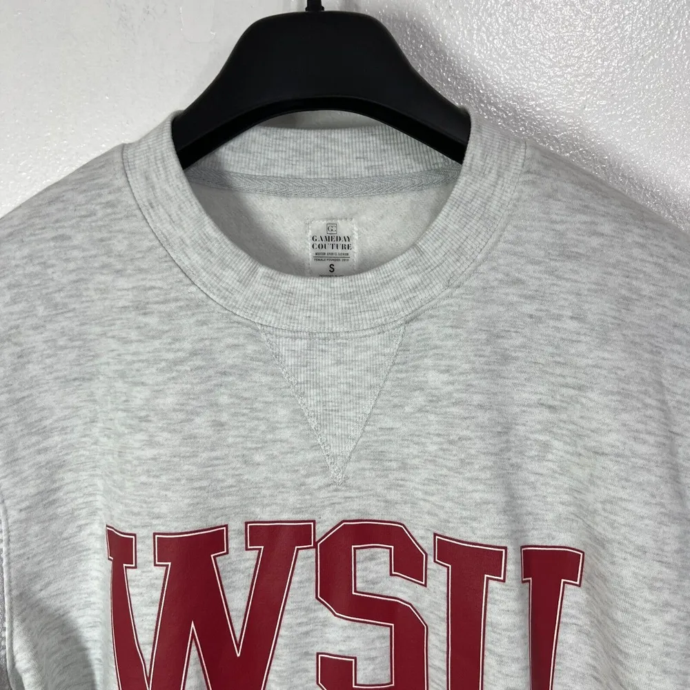 Gameday Couture Washington State Cougars WSU Small Sweatshirt Crewneck Gray - Image 6