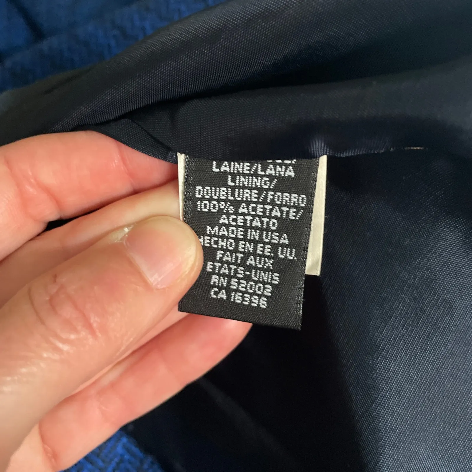 Blue Herringbone Blazer Womens size 12 Tweed Jacket Business Casual Vintage Chic - Image 7