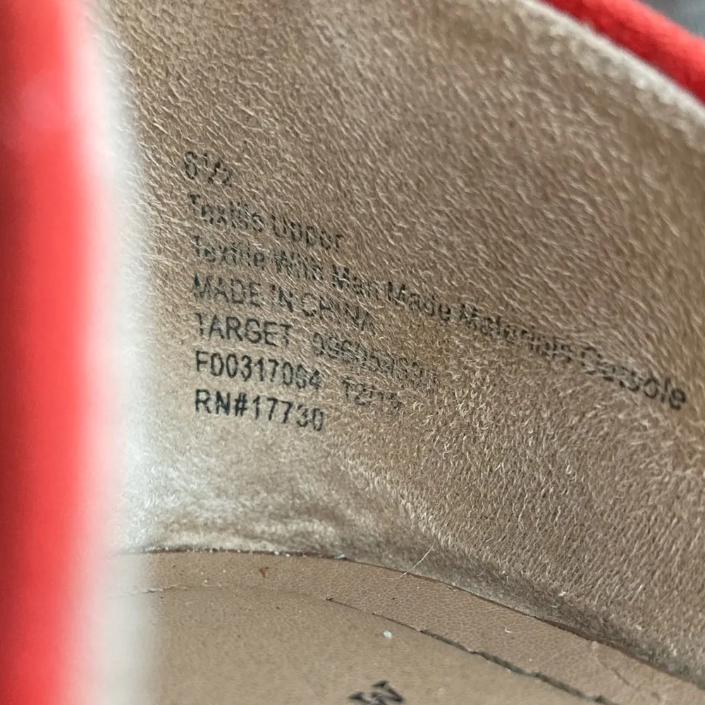 A New Day Keira Two Piece Faux Suede Red Orange Slide Sandal Flats Women Sz 6.5 - Image 10