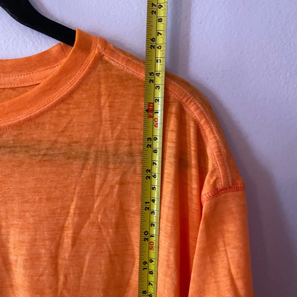 Free People Movement Women size Medium Orange Short Sleeve Shirt Active T-Shirt - Image 6