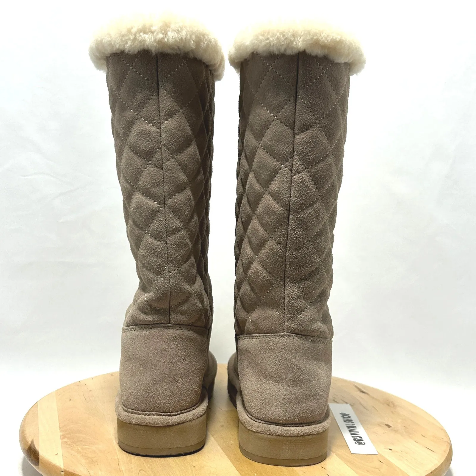 Michael Kors Womens Sandy Quilted MK Logo Suede Boots NWOB -  6M - Image 6