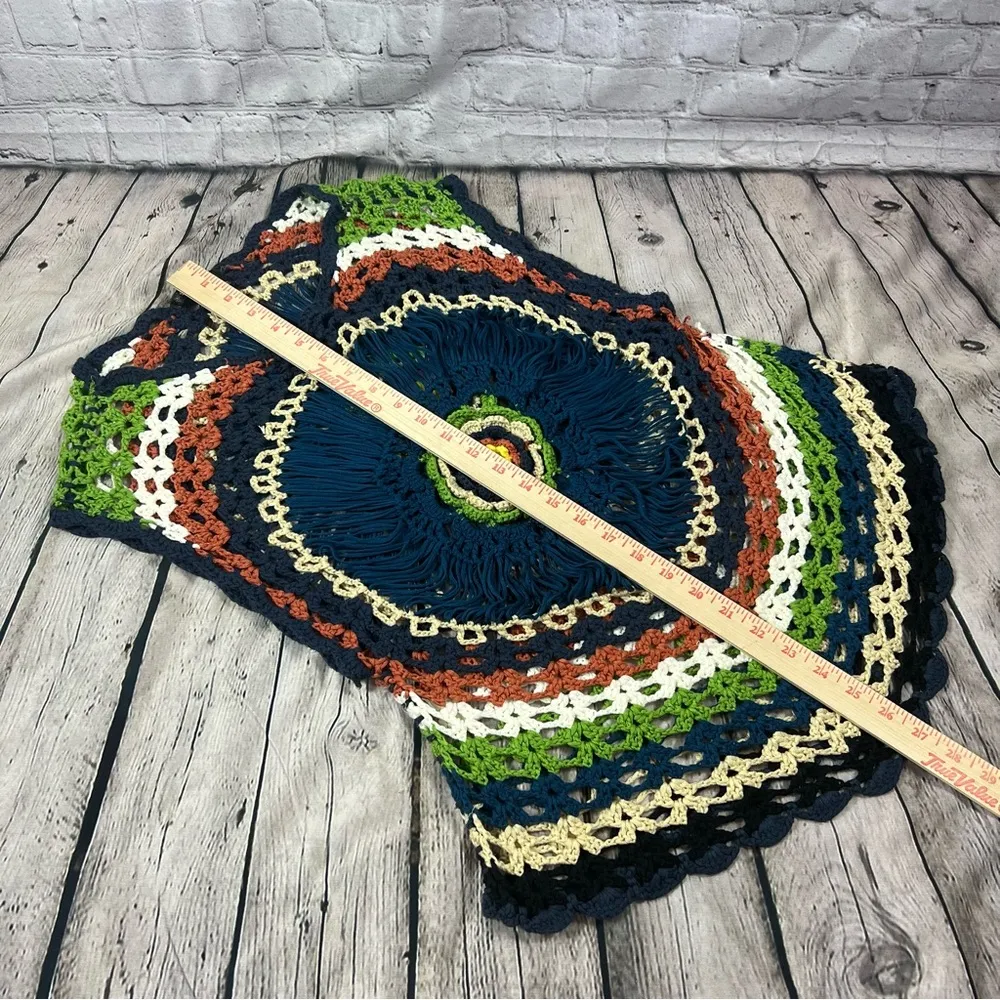 Solution Multicolored Bohemian Open Knit Sleeveless Pullover (A21) Size undefined - Image 11