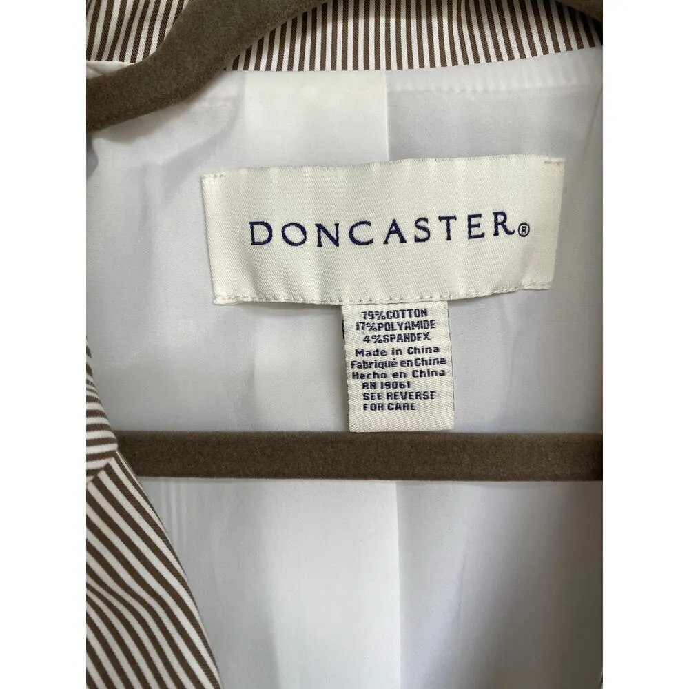 Doncaster Striped Peplum Blazer Suit Pant French Scandi Business Parisian Preppy - Image 10