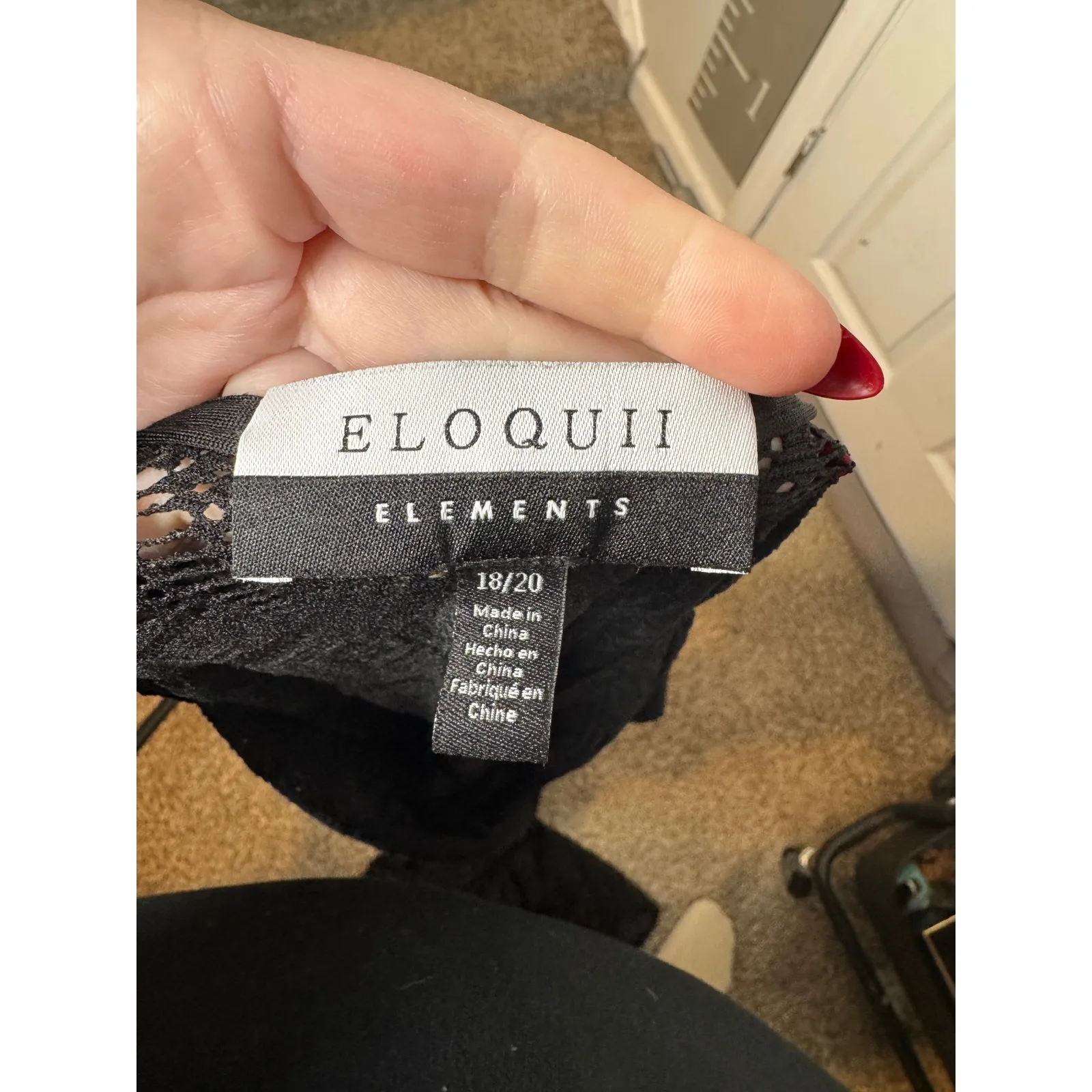 ELOQUII Black Crochet Lace Maxi Dress Size 18/20 Whimsigoth Lace - Image 6