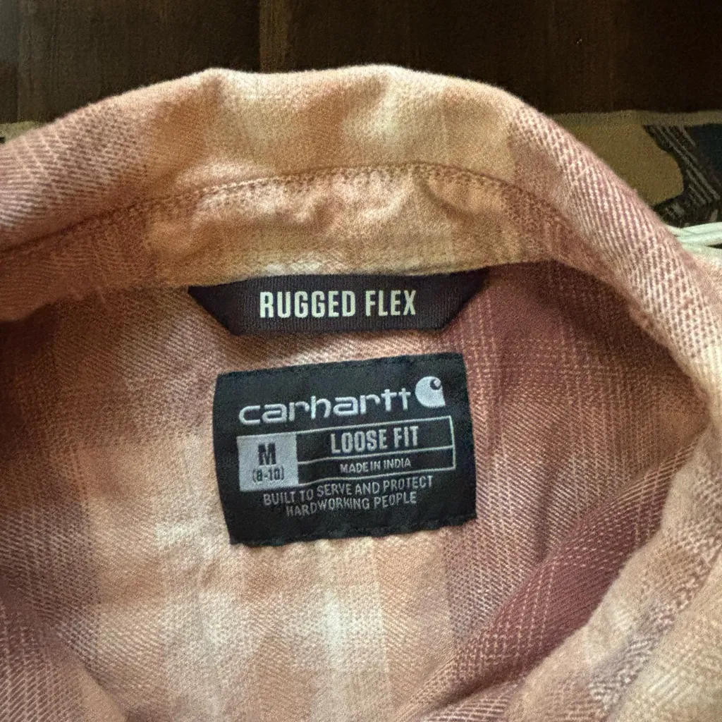 Carhartt Rugged Flex Loose Fit pink medium Flannel‎ - Image 7