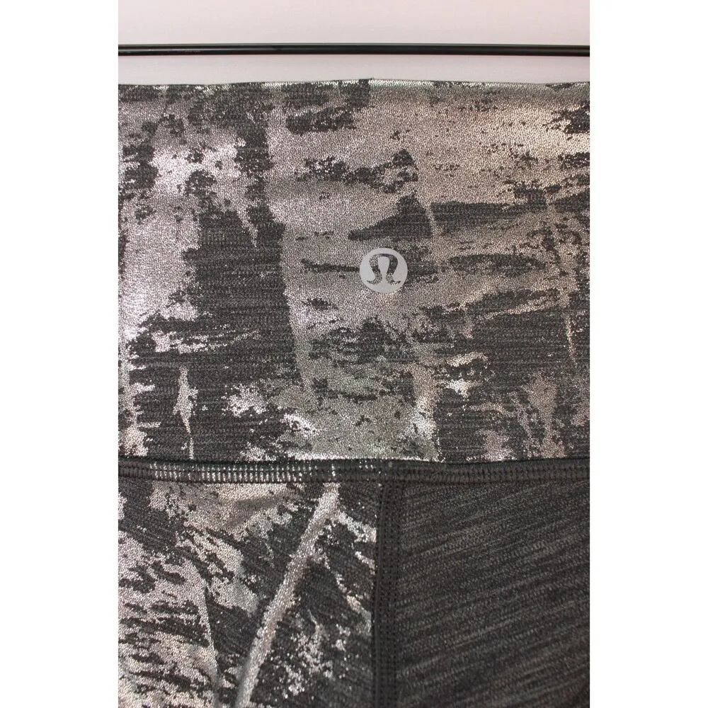 Lululemon Womens Leggings Gray Wunder Under Hi Rise Special Edition Foil Size 8 Black - Image 12