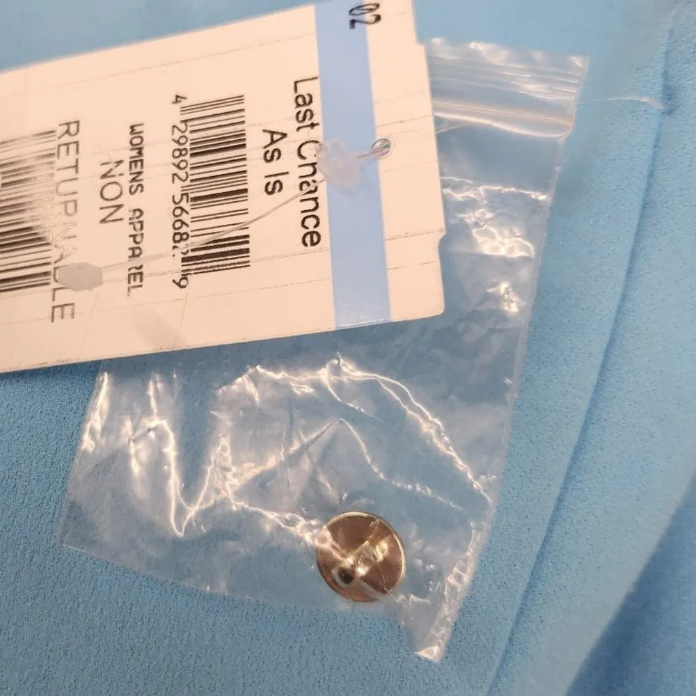 Julia Jordan Twist Halter Midi Cocktail Sheath Dress Sleeveless Blue Size 10 - Image 10