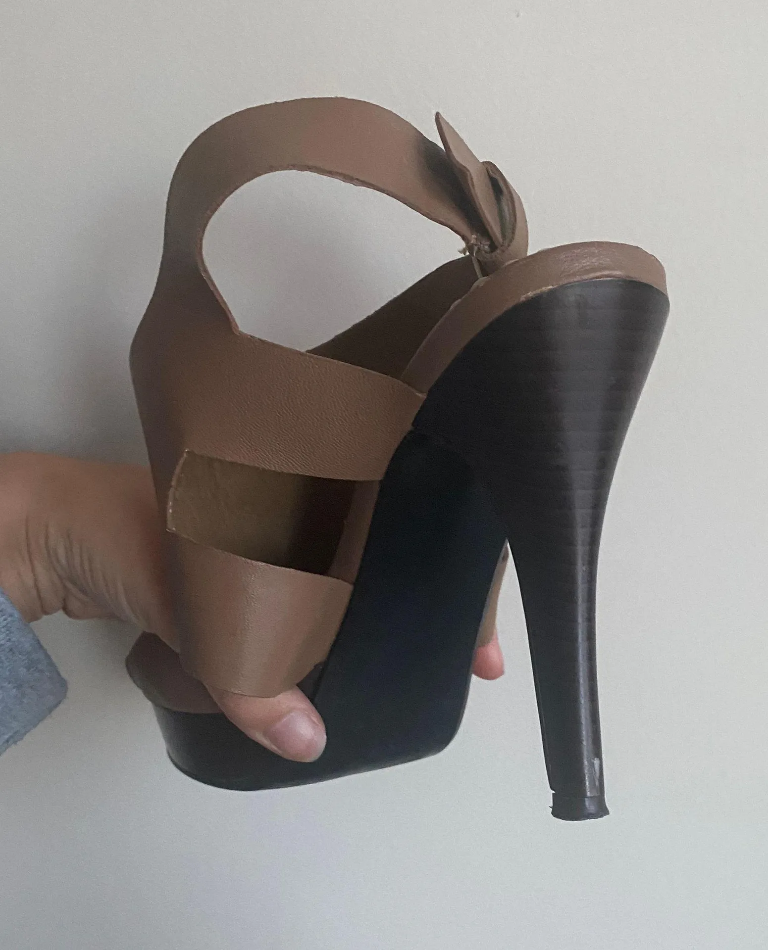 Brown High Heeled Sandals Size 8 - Image 7