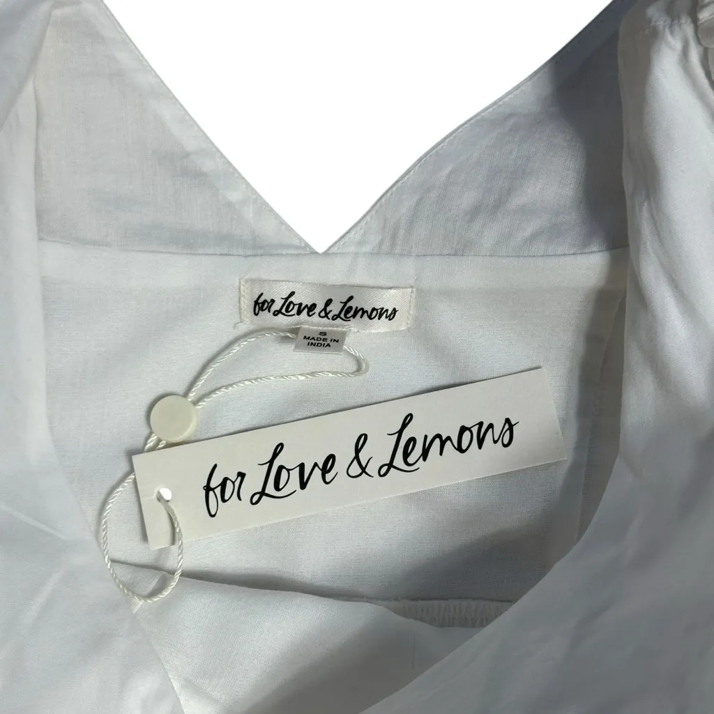 For Love & Lemons White Jocelyn Peasant Midi Dress Womens S - Image 5