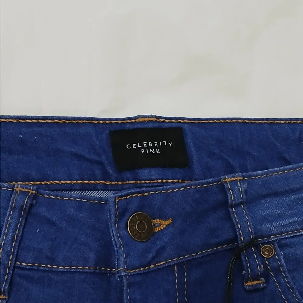 Celebrity Pink Cuffed Denim Booty Shorts Size 5/27 Blue Cut Off Daisy Dukes - Image 5