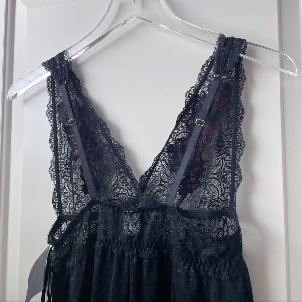 Seductivewear by Cinema Etoile Black Lace Teddy Lingerie Floral Embroidery NWT S - Image 11
