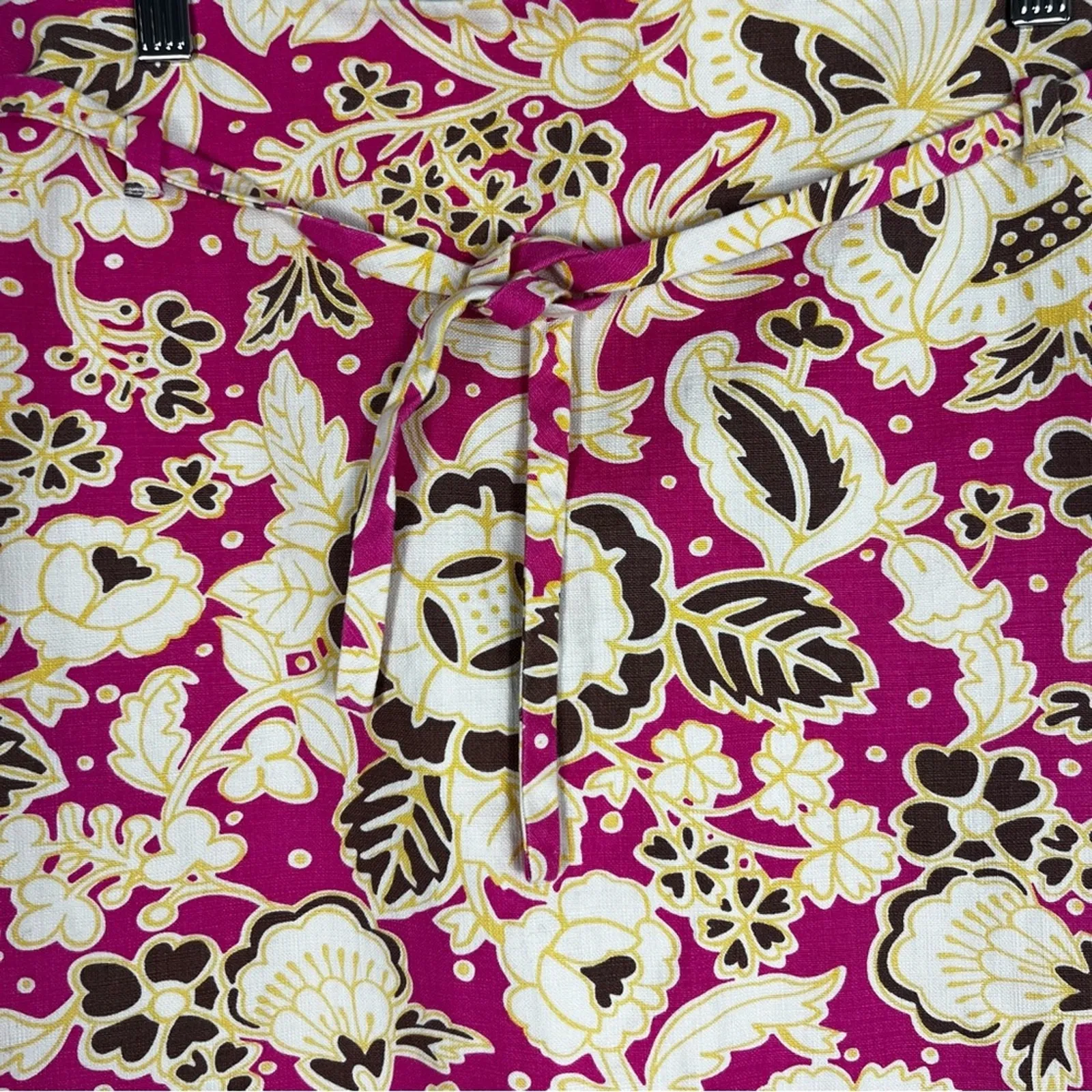 J. Crew Mini Skirt Womens 6 Pink Cream Tie Waist 100% Cotton Coconut Girl Preppy - Image 2