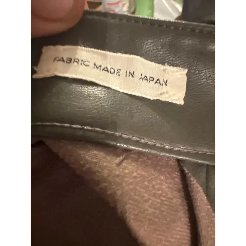 Aritzia Wilfred Free Faux Leather Wrap Mini Skirt M Olive Green Edgy Fall Style - Image 7