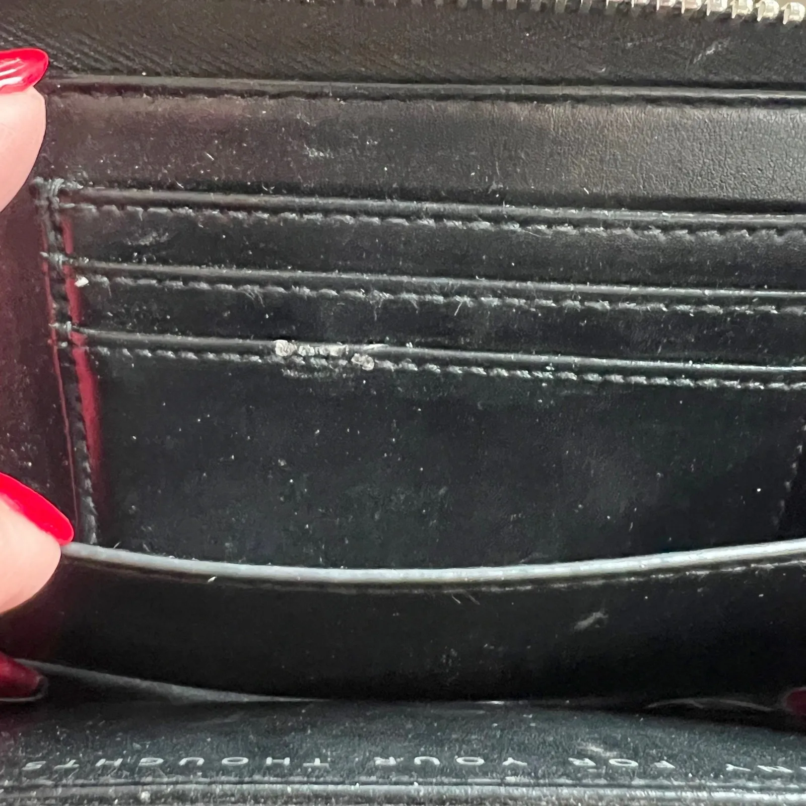 Stella Dot Black White Stripe Zip Around Wristlet Wallet Clutch Cellphone Holder - Image 5