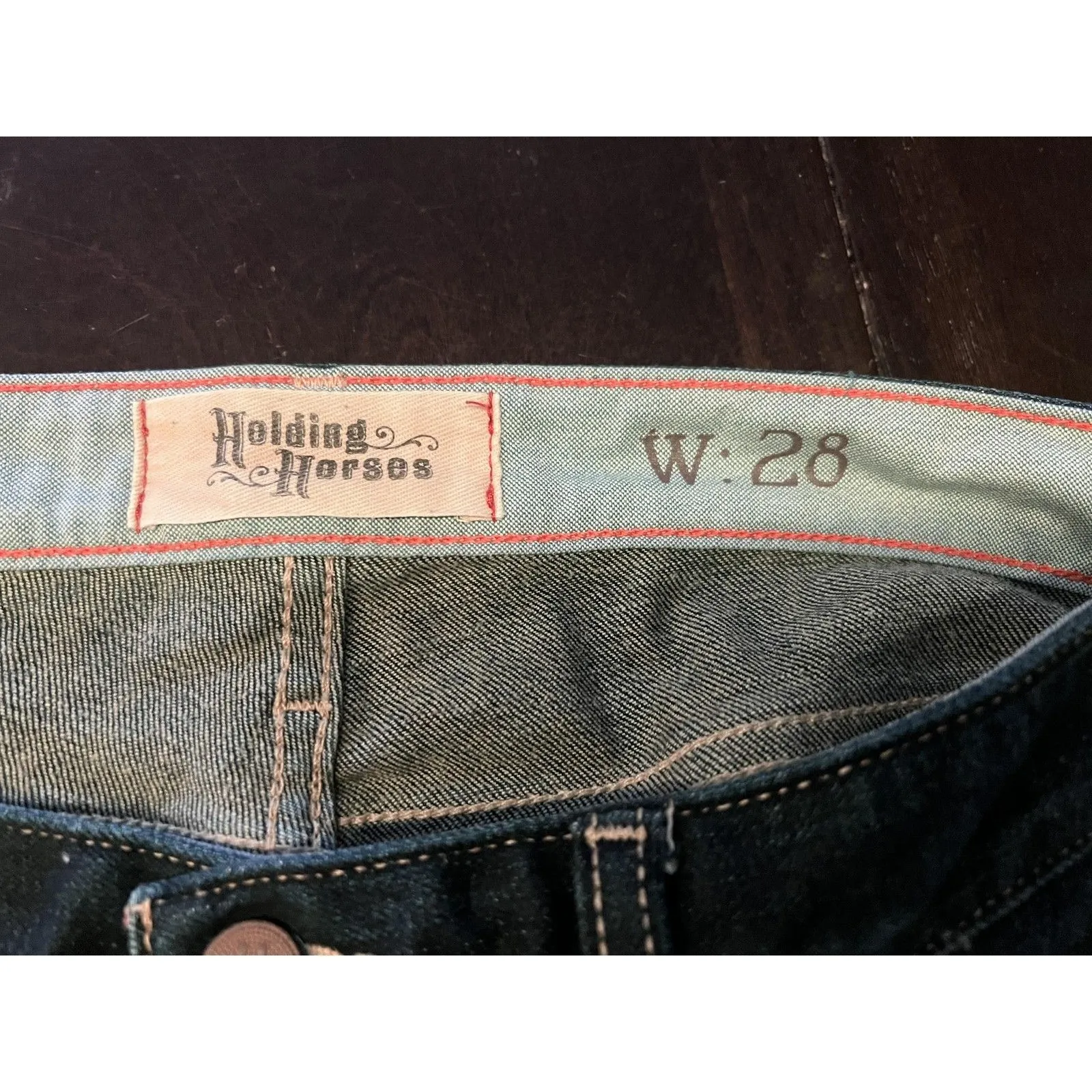 Holding Horses Shorts Womens 28 Blue Denim Boy Short Cuffed Roll Up Stretch - Image 3