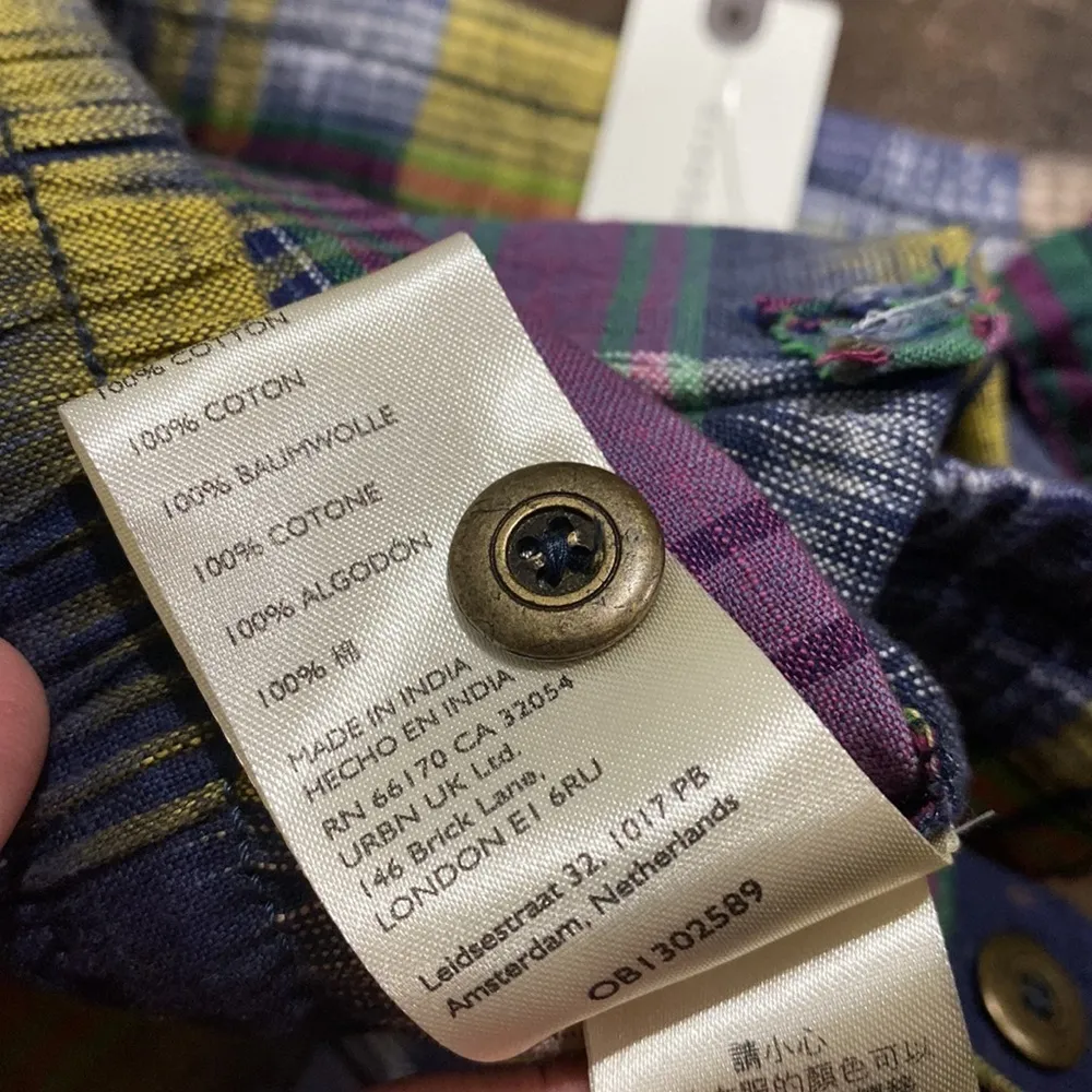 Anthropologie patchwork shorts NEW medium cotton tie dye southwestern - Image 12