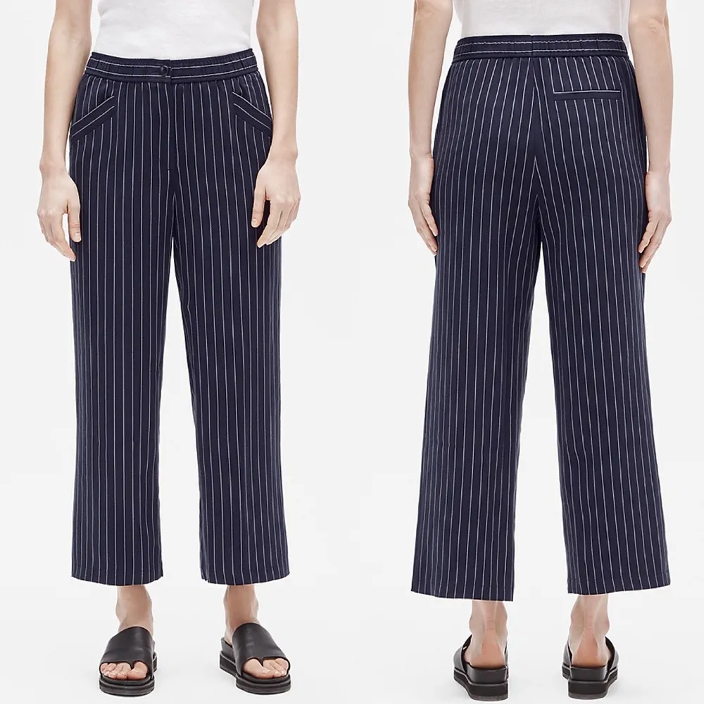 eileen fisher • woven tencel striped wide leg pant - Image 62