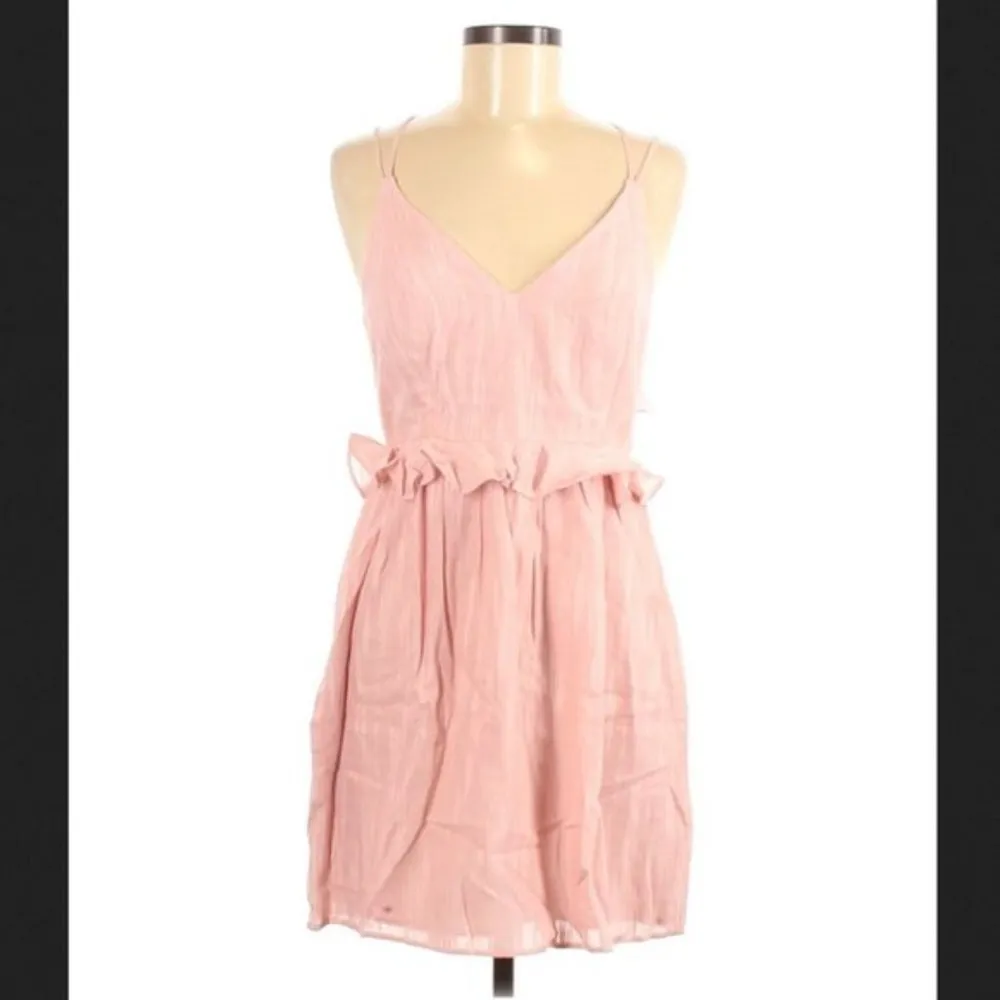 BCBGeneration Dress 8 NWT Double Strap Ruffle Rose Cocktail Wedding Guest Party - Image 4
