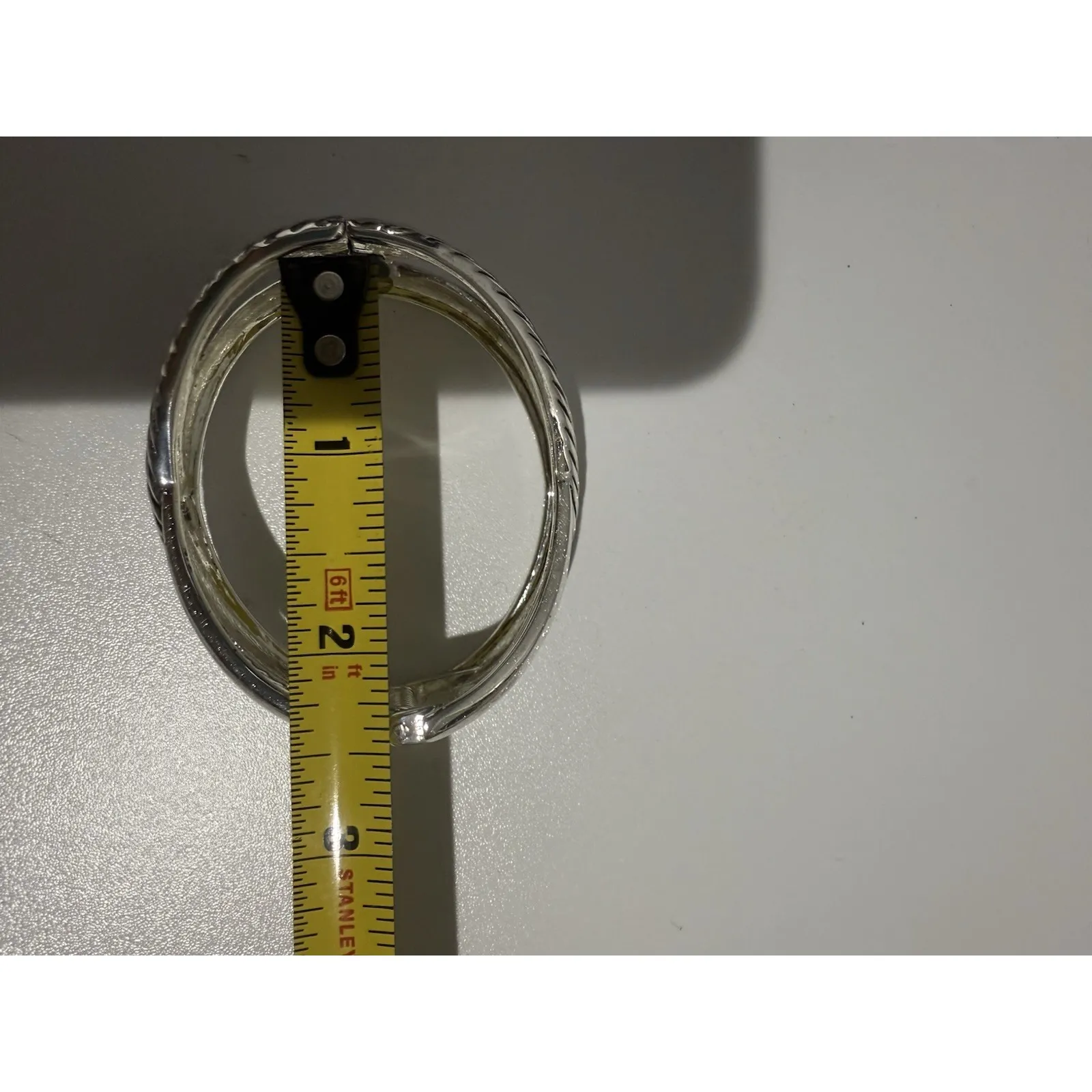 Crossover‎ Silver Tone Cable Bracelet Jewelry Hinged Bangle 7" NWOT - Image 5