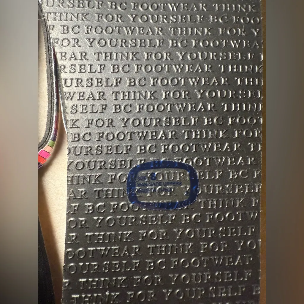 BC Footwear Women's Graphic Colorful Y2K Platform Flip Flop Sandals Size 8 NWOT - Image 6