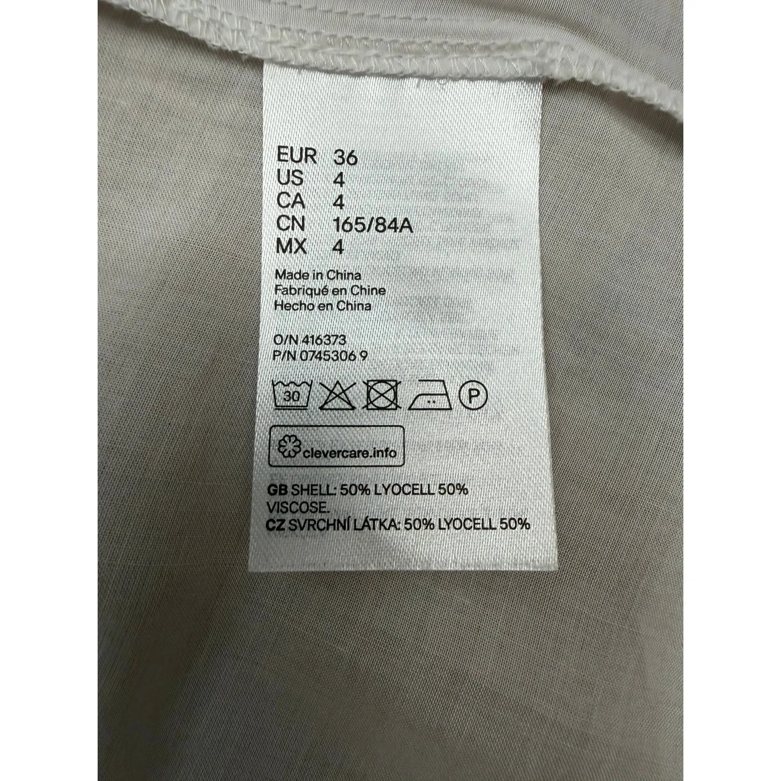 H&M Floral Boho‎ Midi Dress White Pink Long Sleeve Lyocell Viscose Size 4 NWT - Image 8