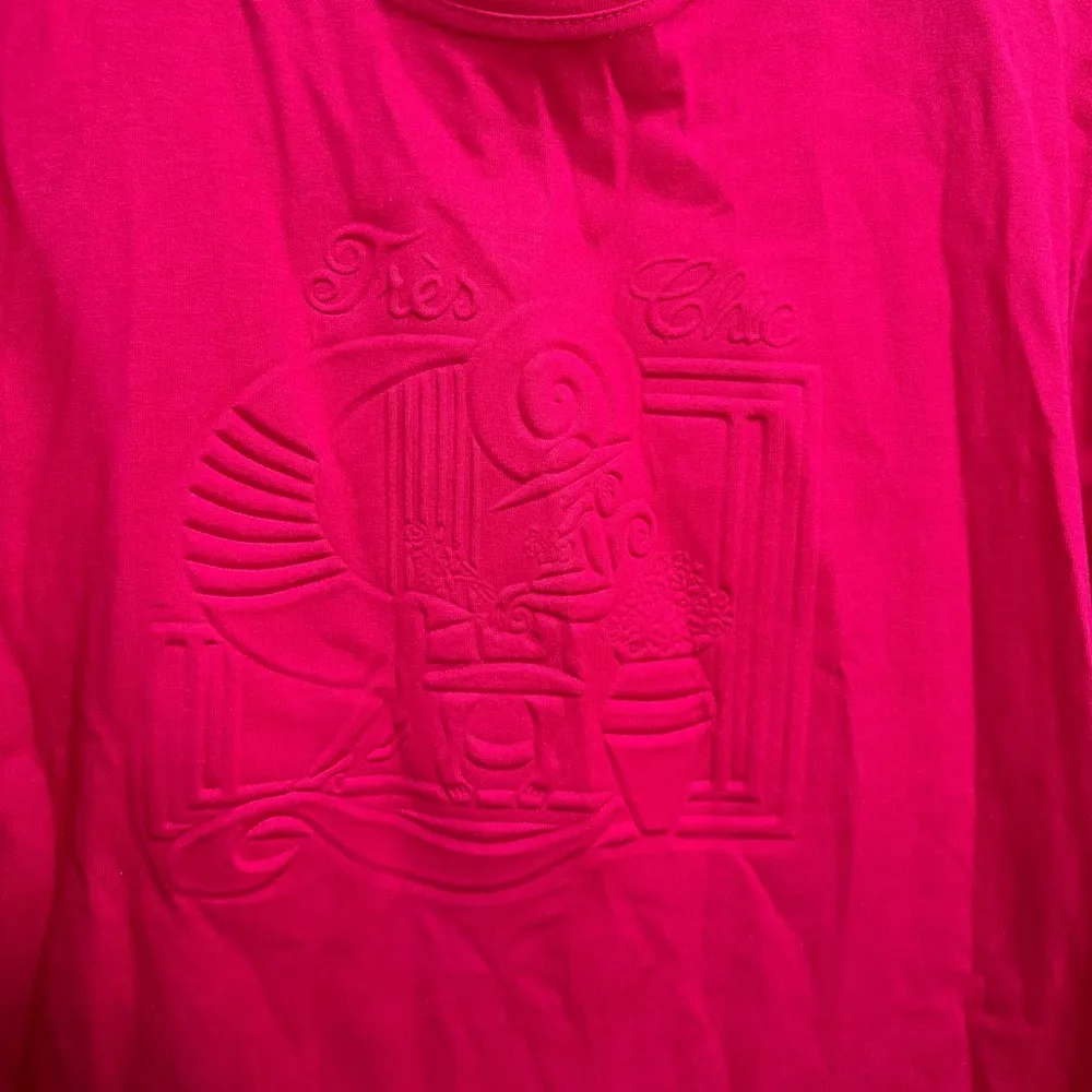 Women’s vintage short sleeve crew neck shirt pink pressed French design Size XL - Image 3