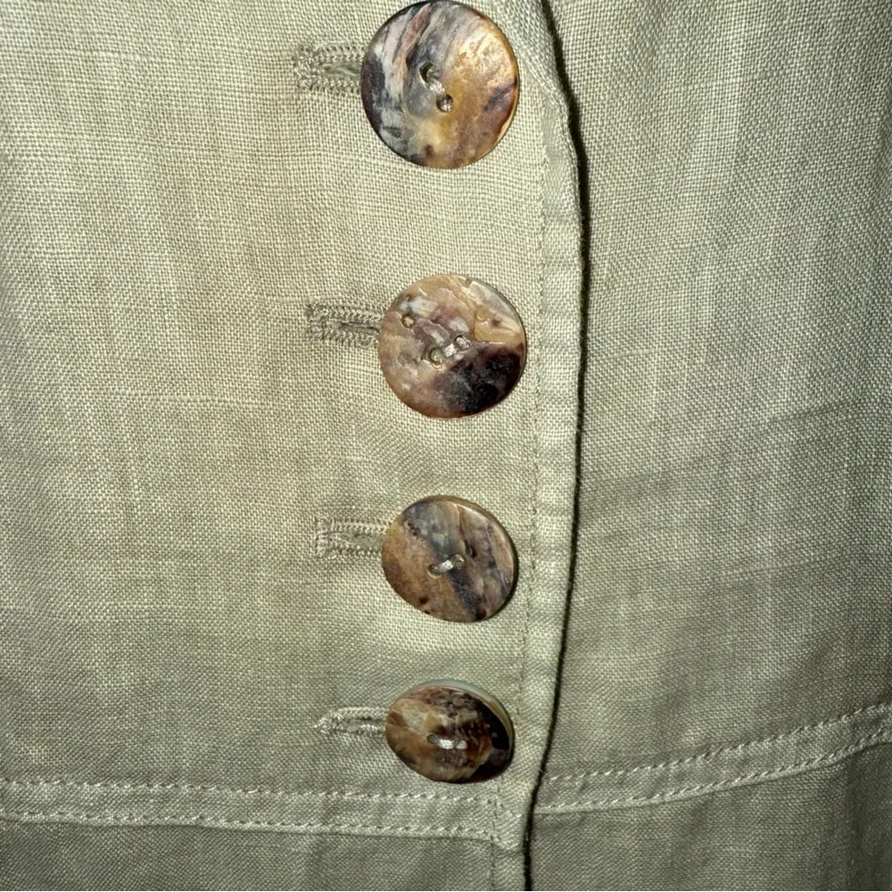 NWT Soft Surroundings Eza Beige Classy Jacket linen size Medium 3/4 sleeves - Image 6