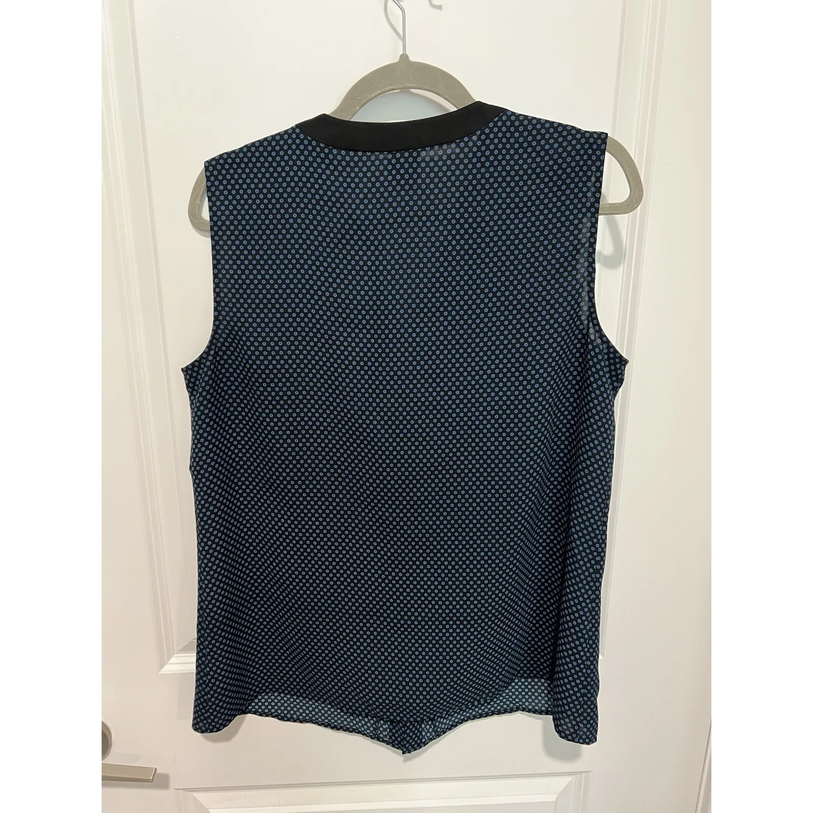 Anne Klein Blouse Blue Black Pattern Size Medium Work - Image 2
