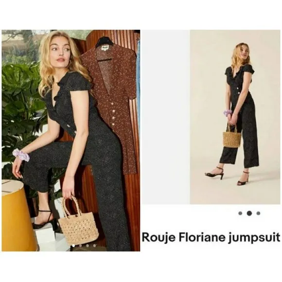 💕ROUJE💕 Floriane Jumpsuit ~ Black Polka Dot Print FR 40 = US 8 Size undefined - Image 2