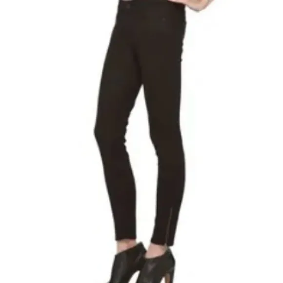 Mother The Looker Ankle Zip in the color A Model Spy Size24 Black Size 24 - Image 3