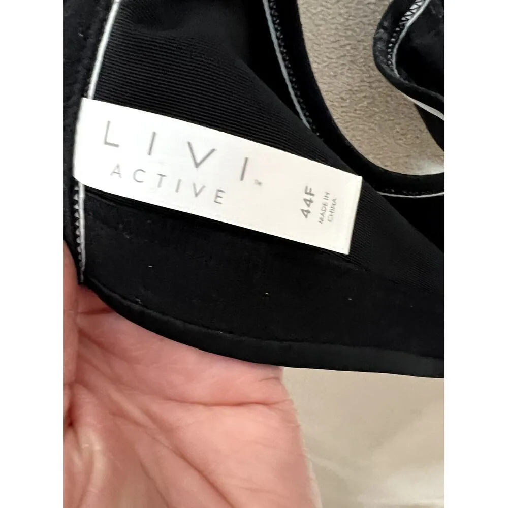 Livi Active bra size 44F black/white molded underwire adjustable straps jogging Black - Image 6