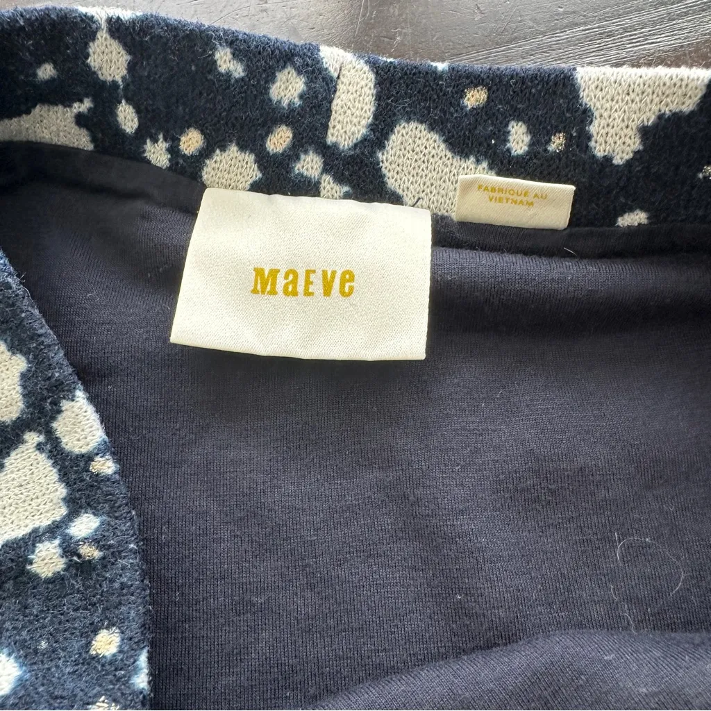 Maeve Faux Wrap Navy Confetti Knot polka dot feminine Skirt M - Image 4