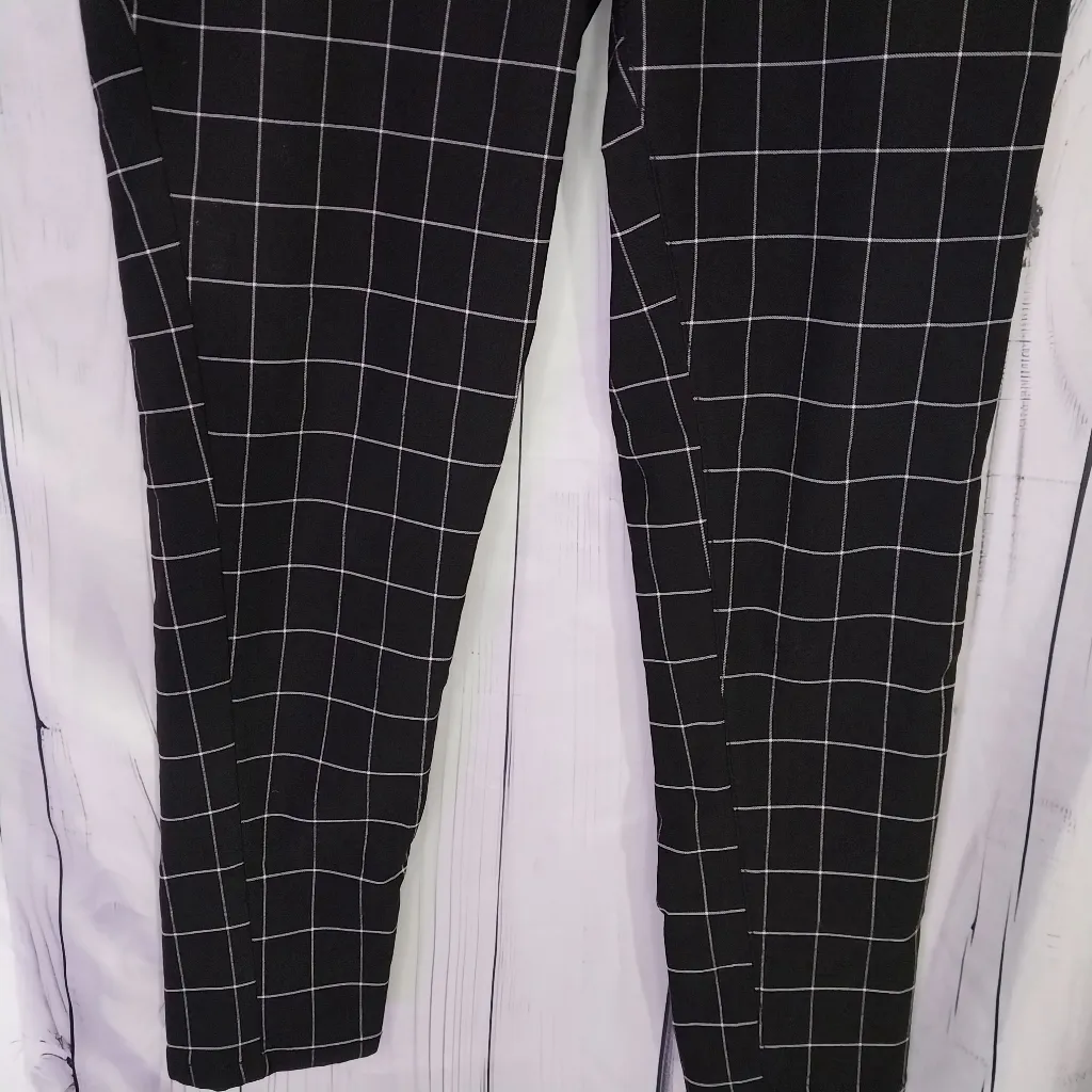 Sabrina Lauren Retro Grunge Black and White Checkered Ankle Pants Size 18W - Image 4