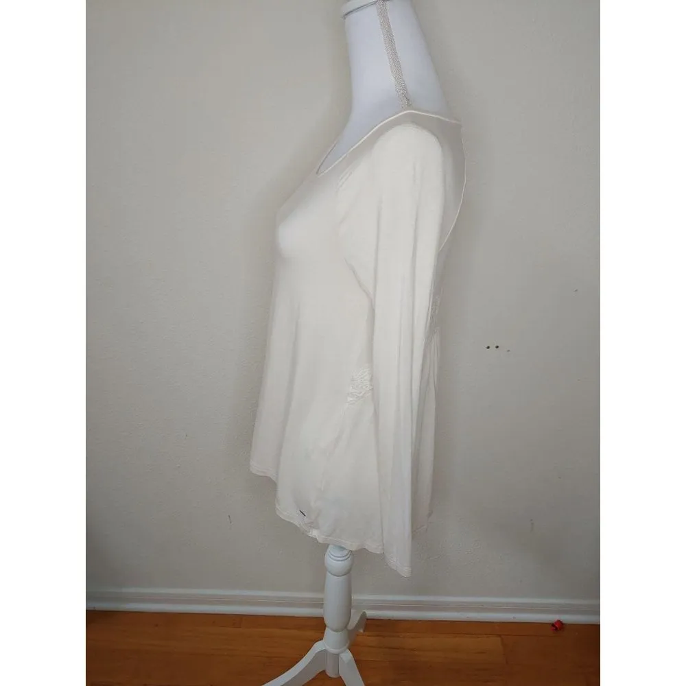 American Eagle XS Soft and Sexy Cream Lace Back T - Image 3